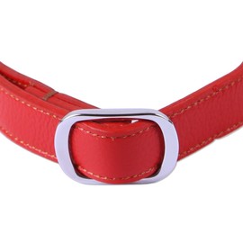 Beanspet Dog Half Chalk Genuine Leather Collar, Dog Collar, Leather, Stylish, Cute, Dog Collar, Leather, Dog Supplies, Red