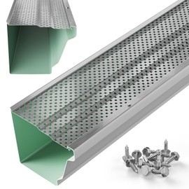 Waterlock 6" Gutter Guards Leaf Protection, Domestic Aluminum Gutter Covers 6 Inch (28 Feet, Mill Finish)
