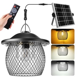 ABZXT Solar Shed Light Pendant Lights Outdoor IP65 Waterproof Dusk to Dawn Auto Lamp with Remote Controller and PIR for Outdoor Shed Barn Chicken Coop Bullpen Pig Pen Stables Tents etc