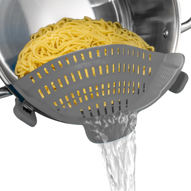 Clip-On Silicone Pot Strainer for Pasta, Vegetables & More –