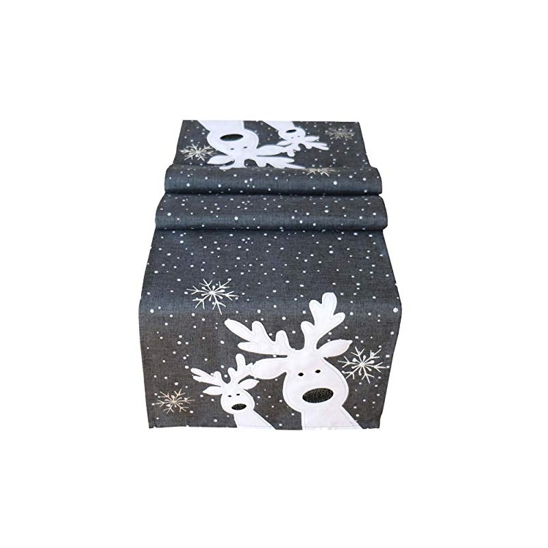 Raebel Reindeer Table Runner, Various Sizes, Dark Grey