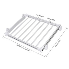 CNCEST Pull Out Trousers Rack, Retractable Wardrobe Pants Rack, Adjustable Wall Mount Closet Pants Rack for Hanging Jeans, Shorts, Skirts, Slacks, Ties, Scarves 23.62-33.46 in (Silver White)