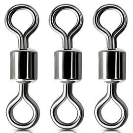 OROOTL Stainless Steel Reels Swivel Fishing, High Strength Fishing Swivel Black Nickel with Rolling Fixed Rings, Connectors Size 2# -10#, 1/0-8/0