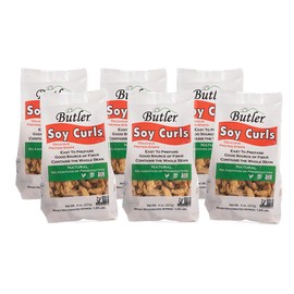 Butler Soy Curls 6 Pack - 6x 8 oz bags + 10.35 oz Chik-Style Seasoning