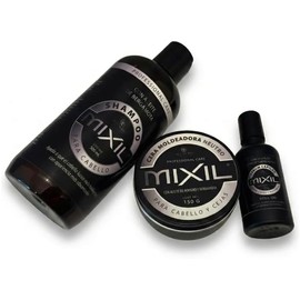 Mixil Kit Shampoo Bergamota + Cera + Serum Este Kit capilar para hombre ayuda a prevenir la caída de cabello por sus ingredientes naturales cera para cabello y serum para aplicar en zonas (Shampoo y Cera Negra, Roll on)