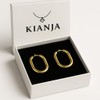 KIANJA Women's Earrings Stainless Steel Gold Plated - Oval Hoop
