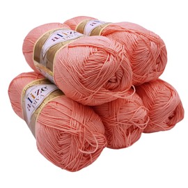 Alize 5 x 100 g Diva Wool Plain 500 g Mercerised Knitting Wool Microfiber Acrylic