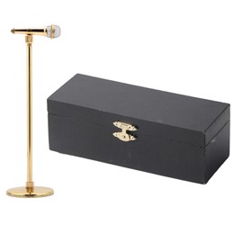 Copper Gold plated Microphone Model Microphone Crafts Ornaments Musical Instrument Model