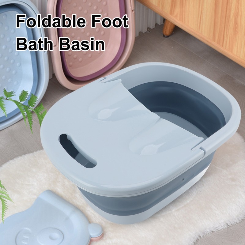 Foldable Foot Bath Basin with Massage Acupoint PP Silicone Foot