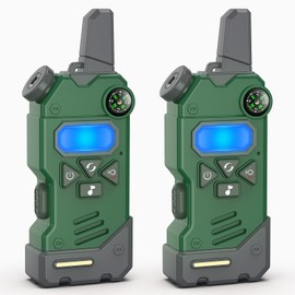 Walkie Talkies for Kids with Customized Color Channels,Unique Toy with Compass Flashlight and Magnifying Glass,Perfect Christmas Birthday Gift Toy Gifts for 3 4 5 6 7 8 9-12 Year Old Boys Girls