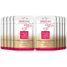 Hada Labo Tokyo - Premium Facial Sheet Masks with Super Hyaluronic Acid, For All Skin Types, (Pack of 10)