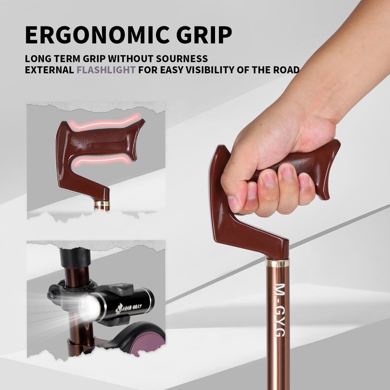 Walking Cane with Folding Seat 400 lbs Capacity Adjustable Canes