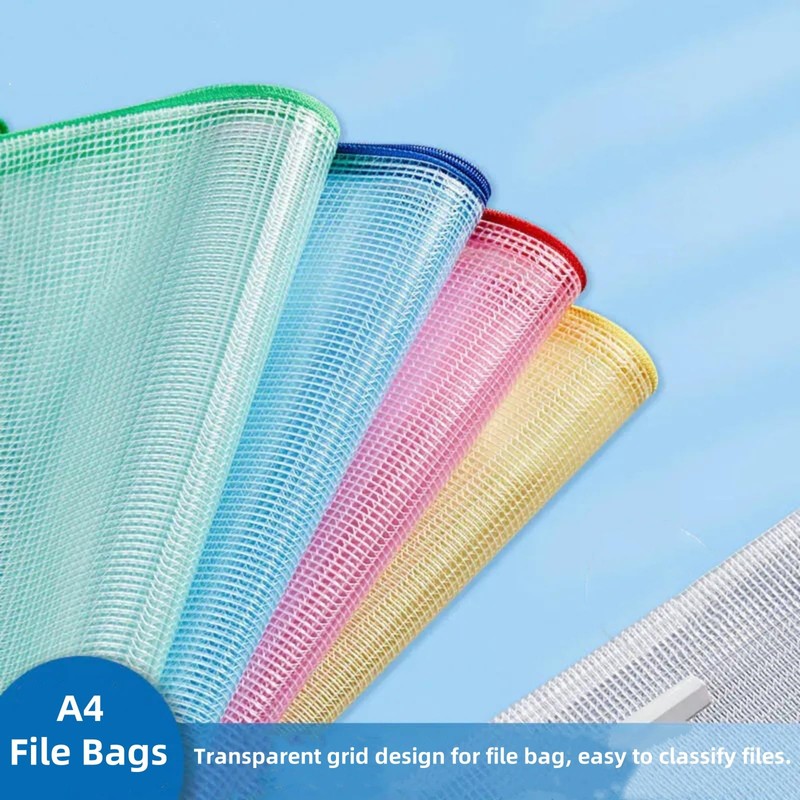 Plastic Wallets File Folder A4 Zip Lock Bags Mesh Document
