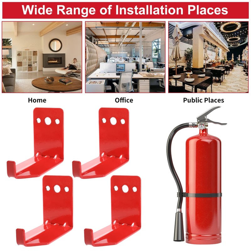 Huazu Fire Extinguisher Mount - 4 Pack Wall Hooks for