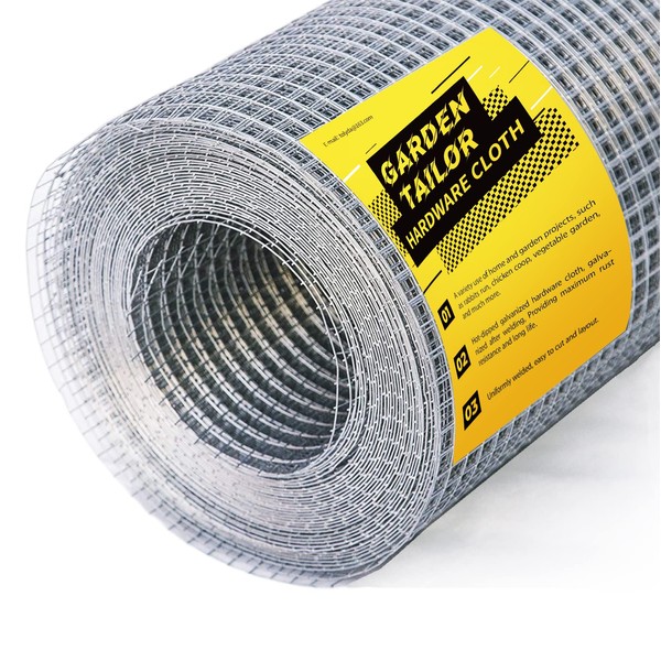 Garden Tailor Hardware Cloth 1/4 inch Wire Fencing: 48 in x 50 ft Galvanized After Welding Garden Fence Roll Square Mesh 23 Gauge Chicken Rabbit Snake Cage Heavy Duty Welding Fencing