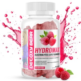 Hydromax Electrolytes Gummies – 60-Count Electrolyte and 1500mcg B12 Vitamin Gummies – Soft Chewable Gummies for Energy Support, Hydration Boost, Muscle Recovery
