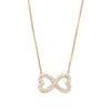 Gift from New York Platinum Gold Coated Heart Ribbon Necklace,