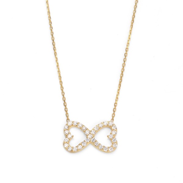 Gift from New York Platinum Gold Coated Heart Ribbon Necklace,