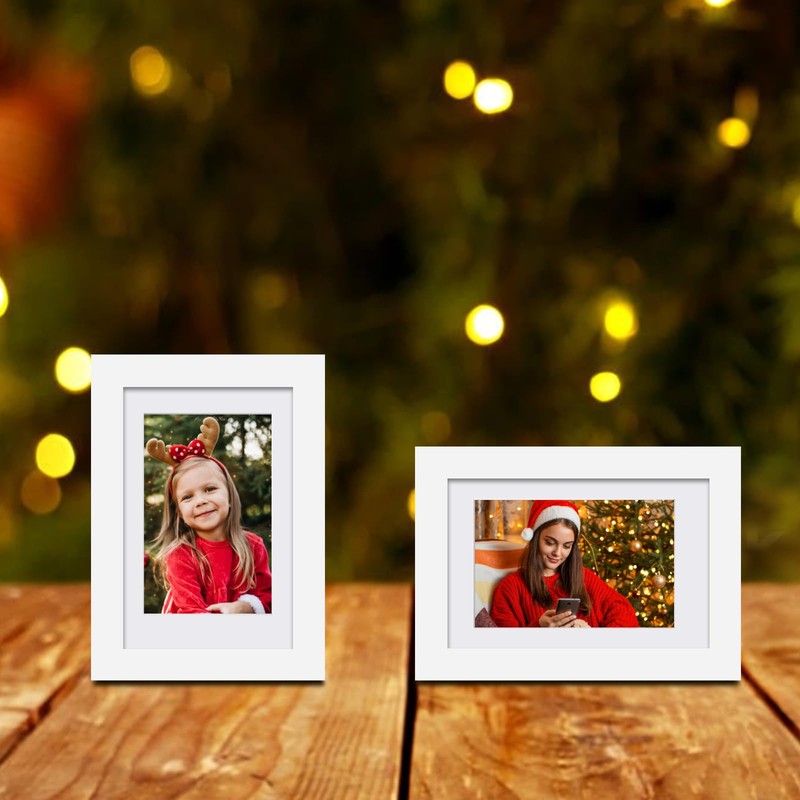 Egofine 4x6 Picture Frames Set of 4, Made of Solid