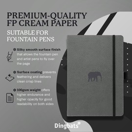 Dingbats* Wildlife Plain Journal A5 - Vegan Leather Hardcover, Ideal for Work, Travel - Pocket, Elastic Closure, Bookmark