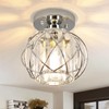 Loiogohot Hallway Light Fixtures Ceiling,Modern Chrome Crystal Ceiling Lights Fixture,