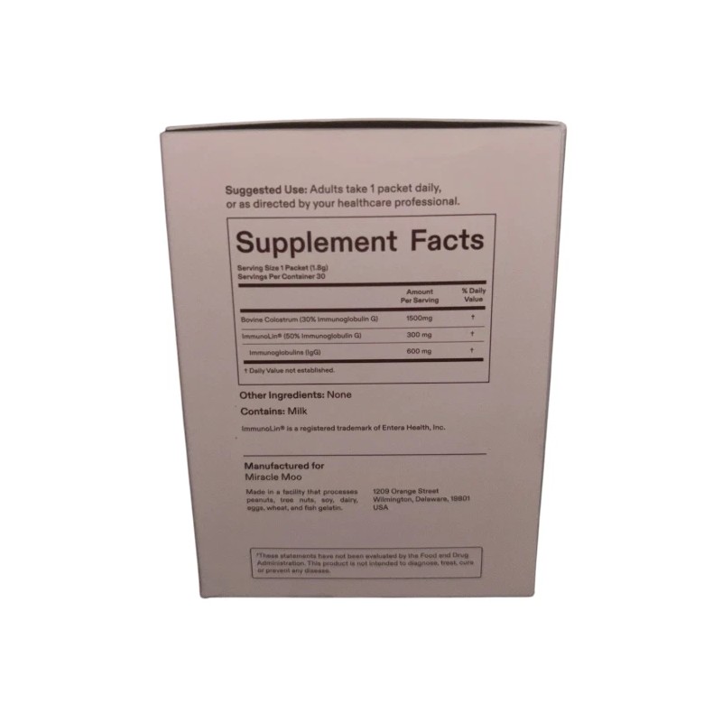 Miracle Moo Bovine Colostrum for Immune Support- Unflavored 60 servings_NEW!