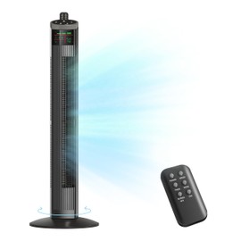 Simple Deluxe 36 Inch Oscillating Tower Fan for Bedroom, 3 Speeds Standing Fan with Remote, Quiet Cooling fan for Indoors, 15H Timing, 3 Modes,Black