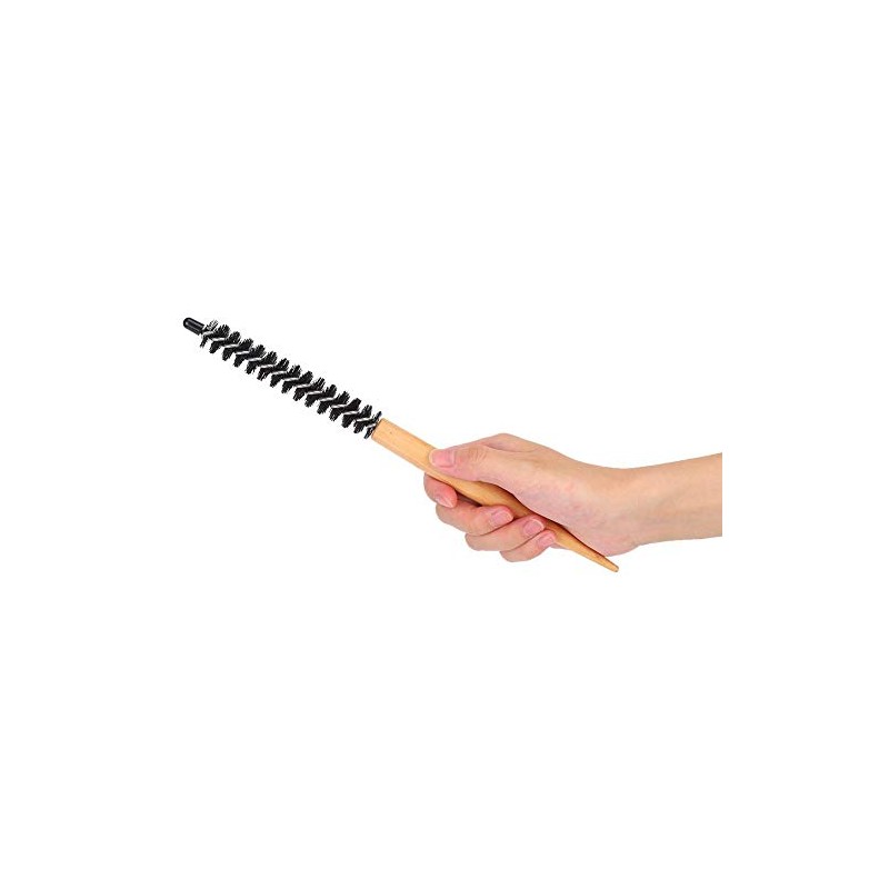 Mini Round Brush Nylon Bristles Short Hair Styling Wooden Handle