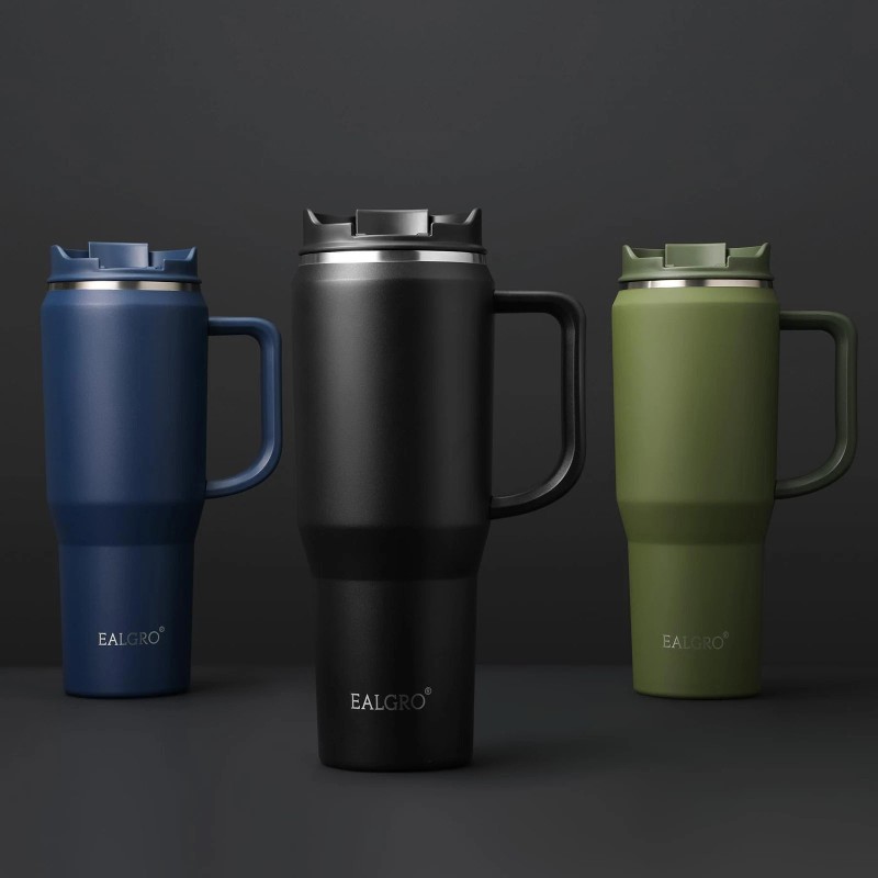 Ealgro 40 oz Tumbler with Handle, Insulated Tumblers with Lid
