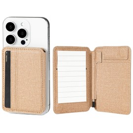 CAXGEK Note Snap Magnetic Wallet Compatible with Apple MagSafe with Pen/Paper/Notepad, Beige, Beige, /, Casual, beige, Casual