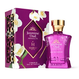 H HABIBI Jasmine Oud Absolute Arabian Perfume for Women - 2.5 oz (75ML) Long Lasting Women's Fragrances, Woody Floral Scent with Leather, Rose & Oud Notes