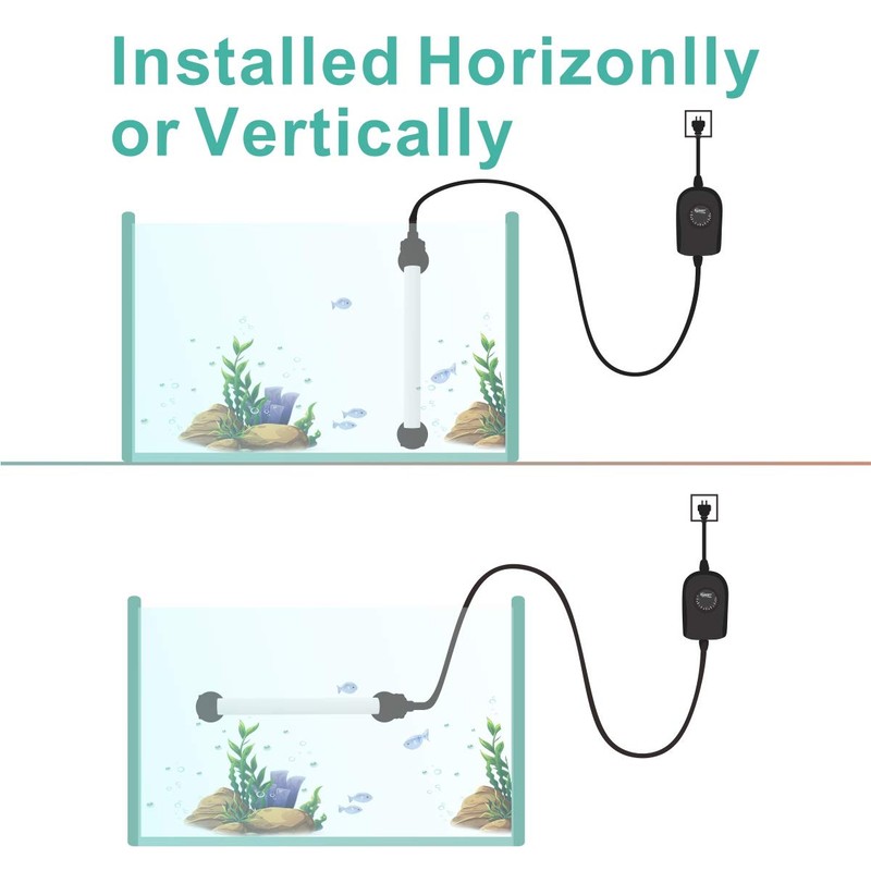 hygger 100W Mini Inline Quartz Glass Aquarium Heater with External