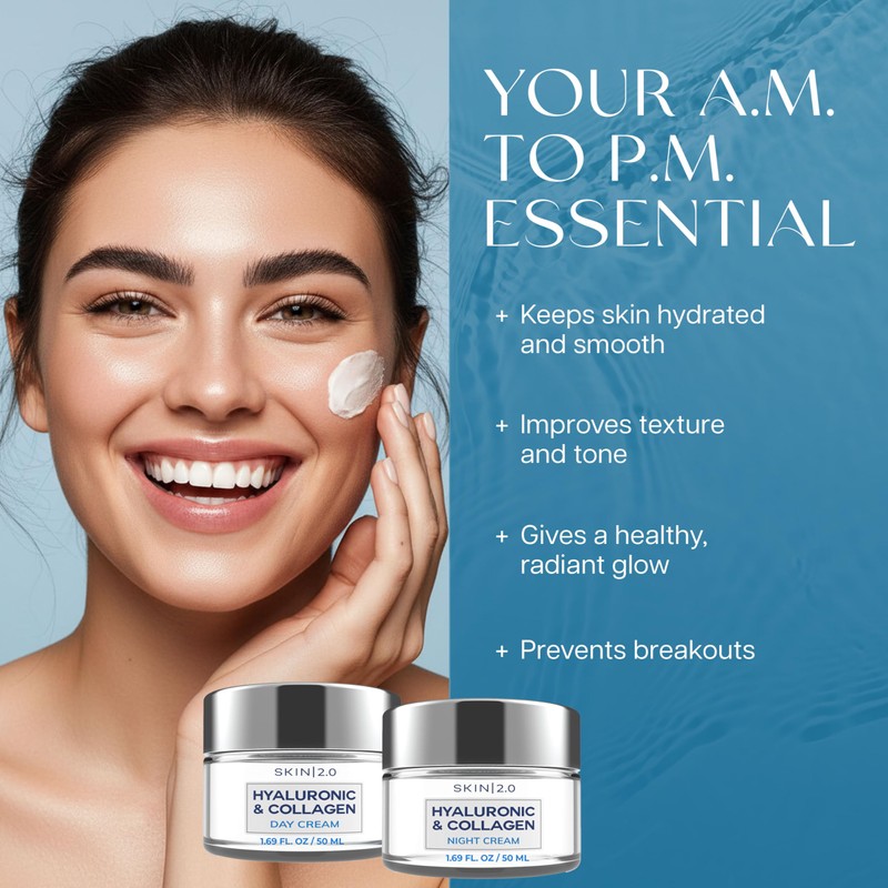 Skin 2.0 Hyaluronic Acid & Collagen Face Moisturizer – Deep