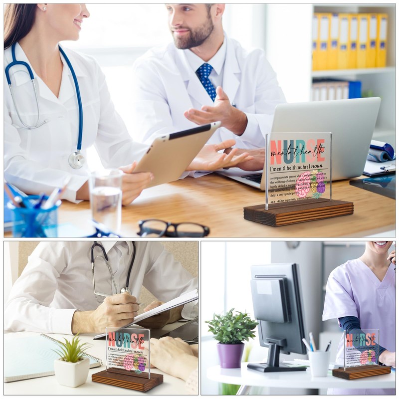 Appreciation Gift for Mental Health Nurse Clear Desk Decorative Sign,