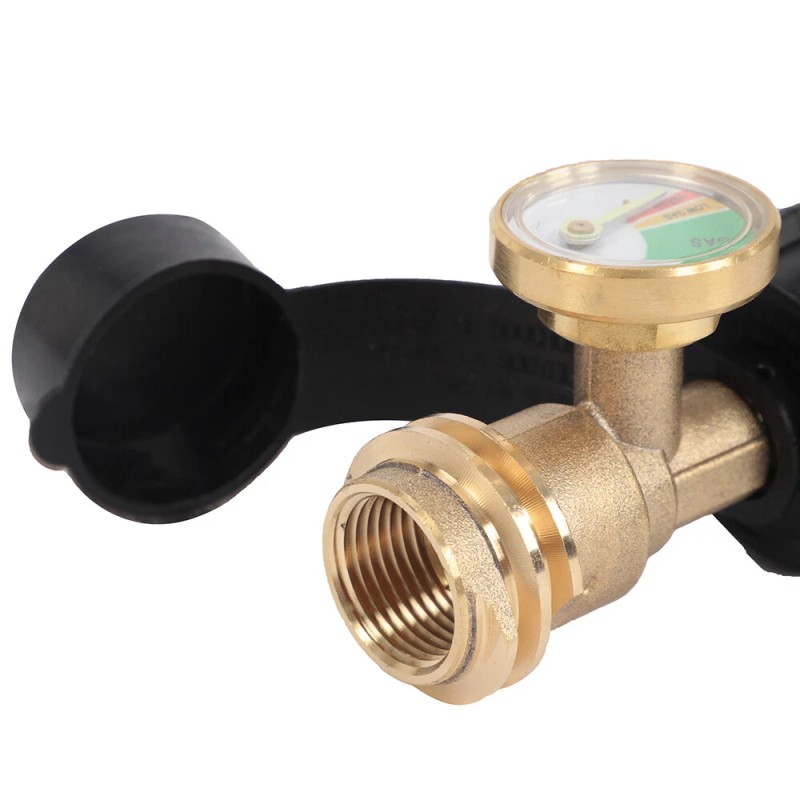 motor_glide2024 Propane Tank Gauge Brass Adapter w/Gas Pressure Level Meter