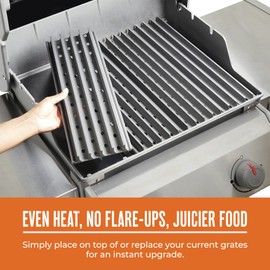 GrillGrate - 13.75 inch deep by 15.375 inch wide Grill Grate - 3 Panel Sear Station - No GrateTool Included - Universal Grilling Accessory for Gas, Charcoal, Pellet, Kamado Grills - Grill Sear Zone