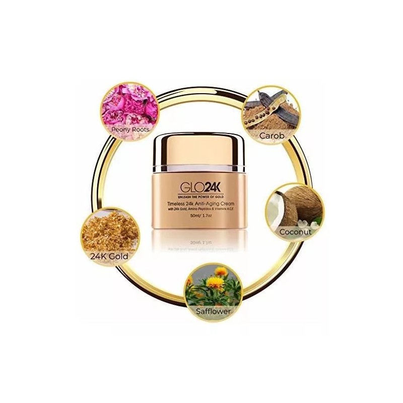 GLO24K Crema Antienvejecimiento Glo24k Oro 24k Ácido Hialurónico