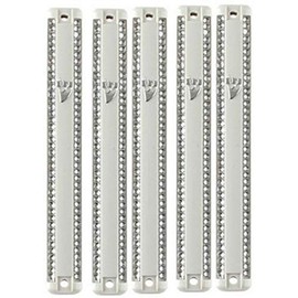 ART MEZUZAH CASE Holder (shidell) Plastic with Stones 5.3./4 INCH for 12 cm Scroll Silver shin מזוזה Rubber Cork lot of 5 (White, 12)