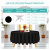 WedDecor 90 Inch Black Round Tablecloth for Circular Table, Premium