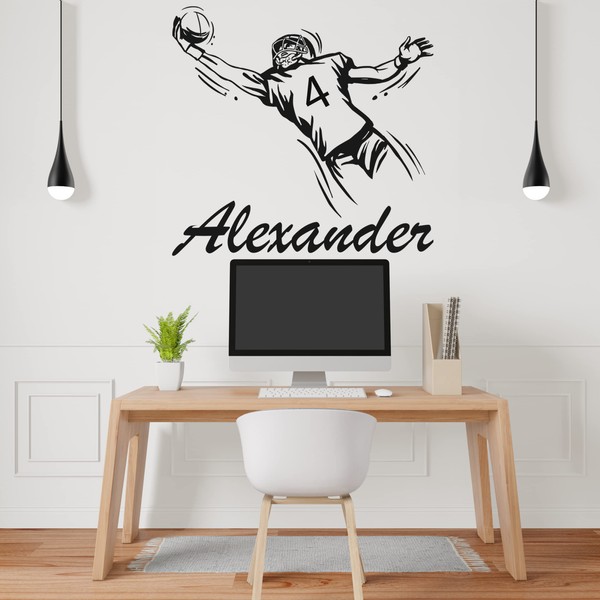 Personalized Custom for Football Player Wall Decal - Select Your