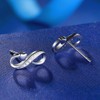 Infinity Earrings 925 Sterling Silver Studs Forever Love Accent Fashion