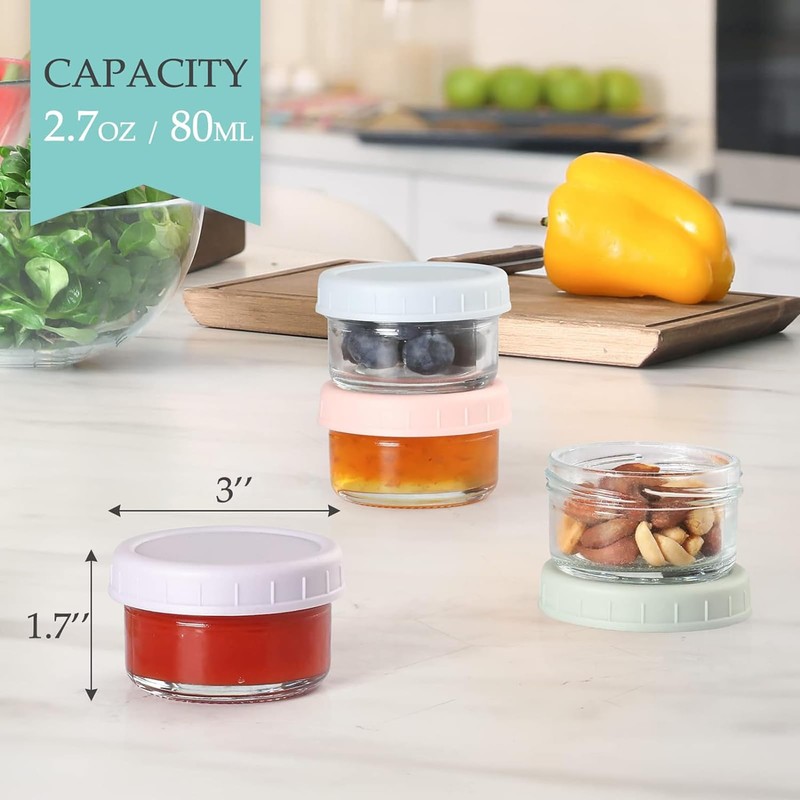 Uandhome 6 PCS Salad Dressing Container To Go,2.7 oz Small