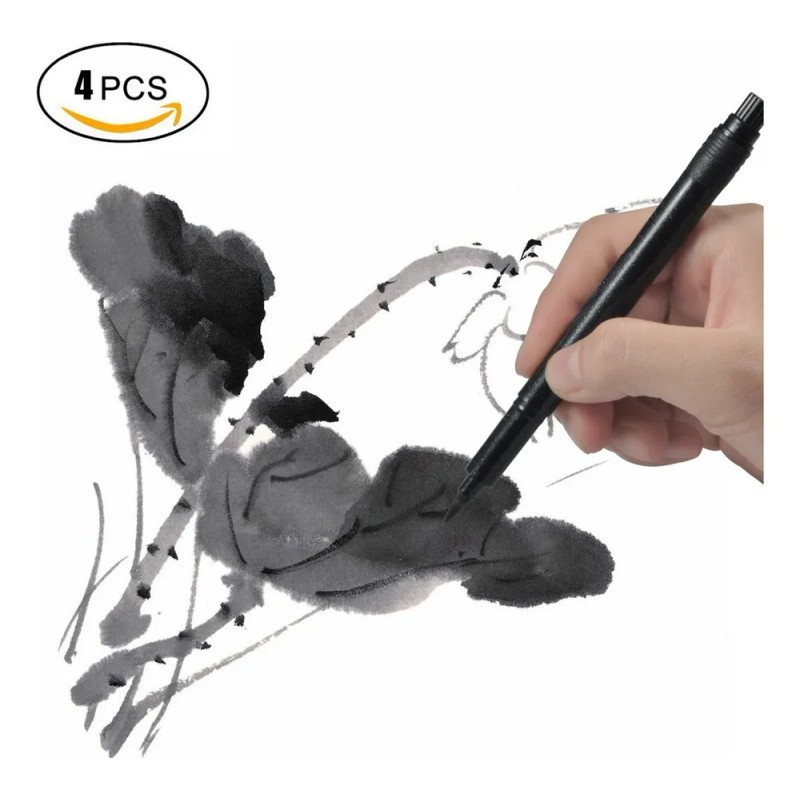 Pack De 4 Bolígrafos De Caligrafía, Punta De Pincel Suave,