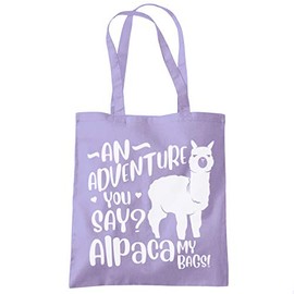 An Adevnture You Say? Alpaca My Bags Animal Humour funny - Tote Shopping Bag - Animal Humour Tote Bag Shopping Bag Reusable Bag Bag For Life Beach Bag Totes One size lavender purple