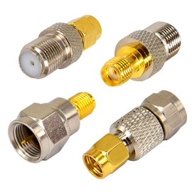 Leeyovk SMA F Conversion Kit 4 Types SMA to F Antenna Connector TV Coaxial Adapter Connector for DAB + / FM/AM Wireless Pioneer Spectrum Analyzer SDR Dongle RTL-SDR Coaxial Cable Adapter