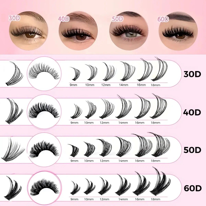 Set Extension Pestañas Diy 9-18mm Kit Maquillaje Completo