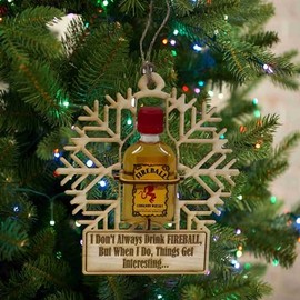 Christmas Ornament - Liquor Mini (Snowflake - Fireball)