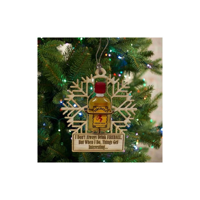 Christmas Ornament - Liquor Mini (Snowflake - Fireball)