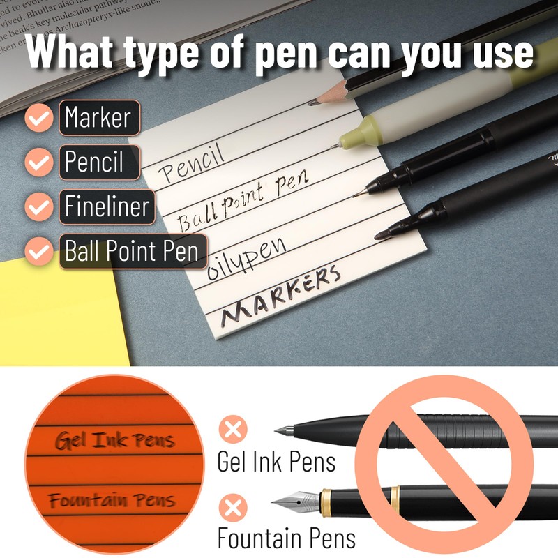 Mr. Pen- Transparent Sticky Notes, 3"x3", 10 Pads, 7X Lined,