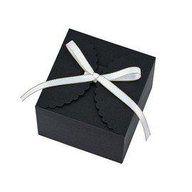WEWILUCK Small Black Boxes for Gifts, 10 PCS Premium Gift Box with Ribbon for Thanksgiving, Anniversaries, Party, Birthday, Graduations, and More(4.75” x 4.75” x 3.53”)